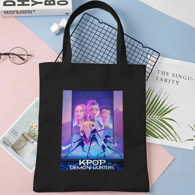 KPOP HUNTRX Hunter Tote Bag - 35x40cm Anime Shoulder Bag | HUNTRX Hunter Group Design