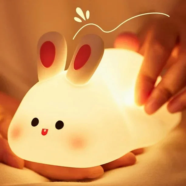 Soft Silicone Night Light – Rechargeable LED Bedside Lamp with Touch Control, Dimmable 3 Levels, Nursery & Kids Room Decor