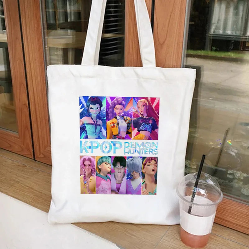 KPOP HUNTRX Hunter Tote Bag - 35x40cm Anime Shoulder Bag | HUNTRX Hunter Group Design