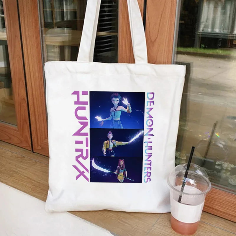 KPOP HUNTRX Hunter Tote Bag - 35x40cm Anime Shoulder Bag | HUNTRX Hunter Group Design