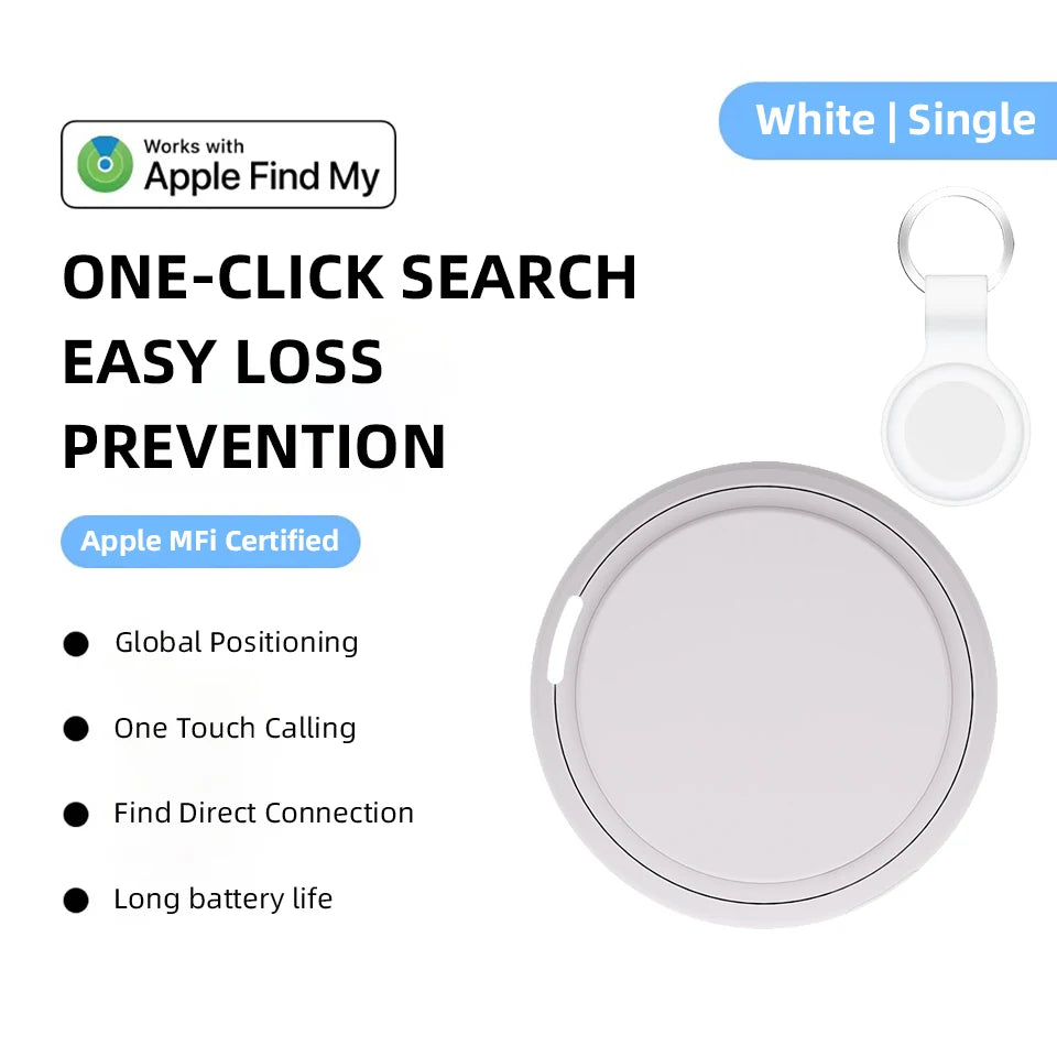 Compact GPS Tracker for Keys, Pets & Vehicles — Compatible with Apple Find My