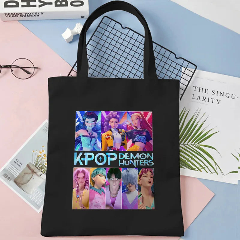 KPOP HUNTRX Hunter Tote Bag - 35x40cm Anime Shoulder Bag | HUNTRX Hunter Group Design
