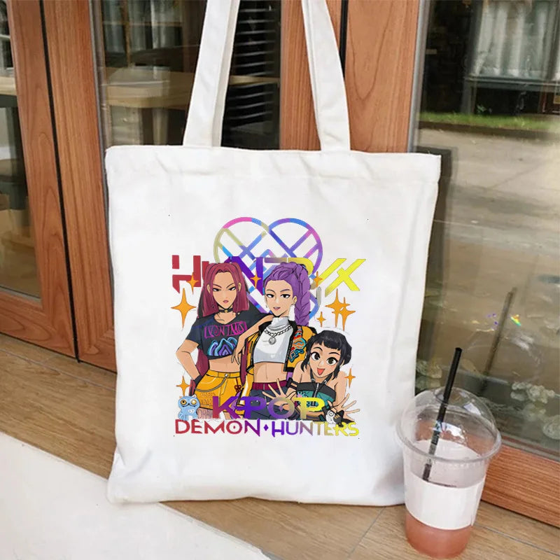 KPOP HUNTRX Hunter Tote Bag - 35x40cm Anime Shoulder Bag | HUNTRX Hunter Group Design