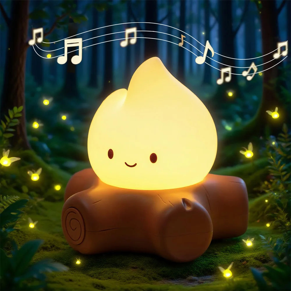 Campfire Night Light with White Noise – Cozy LED Ambient Lamp for Kids, Bedroom & Home Decoration