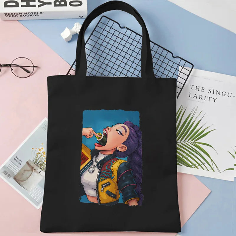 KPOP HUNTRX Hunter Tote Bag - 35x40cm Anime Shoulder Bag | HUNTRX Hunter Group Design