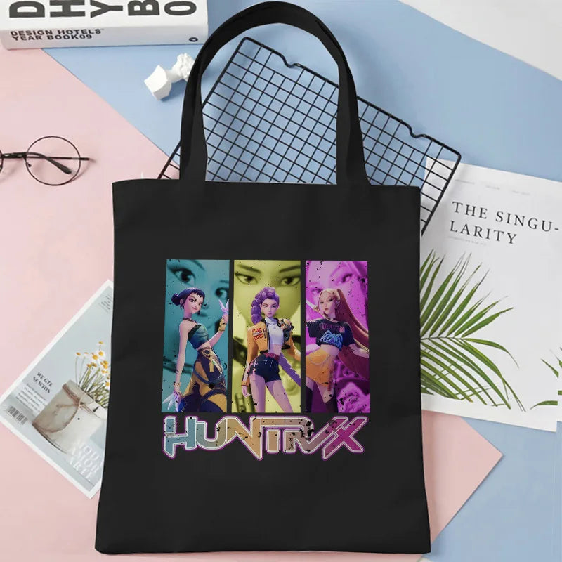 KPOP HUNTRX Hunter Tote Bag - 35x40cm Anime Shoulder Bag | HUNTRX Hunter Group Design