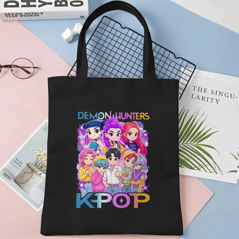KPOP HUNTRX Hunter Tote Bag - 35x40cm Anime Shoulder Bag | HUNTRX Hunter Group Design