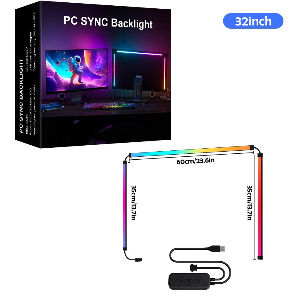 RGB Sync Gaming LED Strip for PC Monitor – Monitor Backlight, App Control & Music Sync